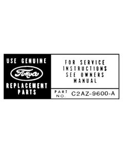 Air Cleaner Decal - Service Instructions - 292 V8 - Ford