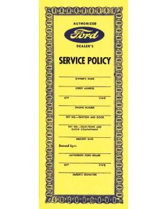 Service Policy - Ford Pickup Truck