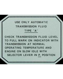 Automatic Transmission Glove Box Instructions Decal - Ford