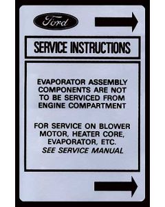 Ford Pickup Truck Heater Decal - Air Service Instrument