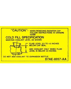 1977-1986 Ford Pickup Truck Coolant Caution Decal