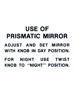 Prismatic Mirror Instruction Tag - Ford