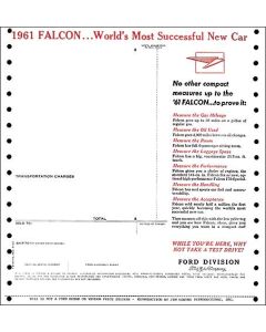 Window Price Sticker - New Car - Falcon