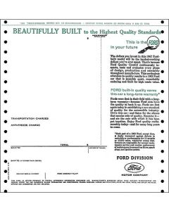Window Decal - New Car Window Price Sticker - Ford