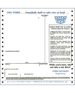 Window Decal - New Car Window Price Sticker - Ford