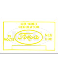 Galaxie Voltage Regulator Decal, With Air Conditioning & Generator, 1964