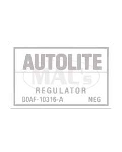Decal - Voltage Regulator - No Air Conditioning - From Late1970