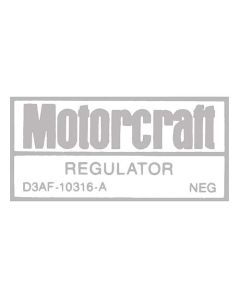 Decal - Voltage Regulator - For Cars Without Air Conditioning