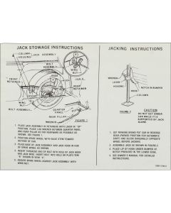 Mercury Comet Jack Instruction Decal, Station Wagon, 1966-1967