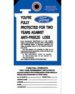 Ford Antifreeze Tag - Comet & Montego
