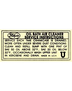 Oil Bath Air Cleaner Decal - Mercury