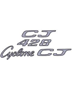 Cyclone Cobra Jet 428 Body Decal Set - Silver With Black Border - Comet & Montego