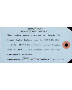 Cooling System Tag - Mercury