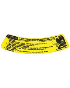 Trunk Decal - Space Saver Spare Caution