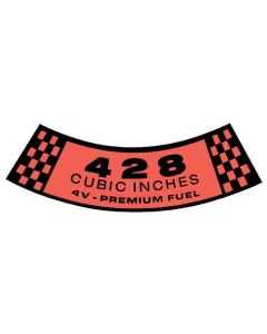 Air Cleaner Decal - 428 4V-Premium Fuel - Cyclone