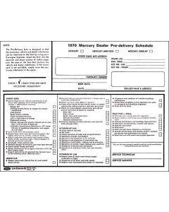 Pre-Delivery Schedule Sheet
