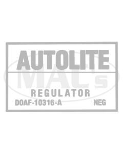 Voltage Regulator Decal - Without A/C - Mercury