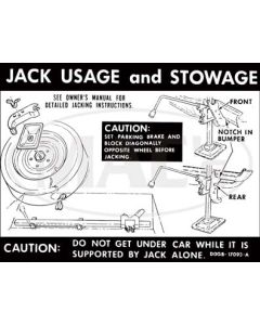Jack Instructions Decal - Montego Convertible With Regular Wheels