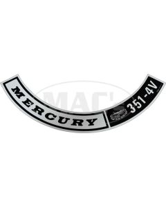 Air Cleaner Decal - Mercury, 351-4V - V8 - Comet & Montego