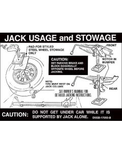 Jack Instructions Decal - With Styled Wheels - Montego Except Convertible