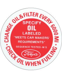 Oil Filler Cap Decal - Comet & Montego