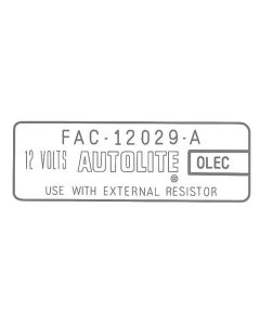 Ignition Coil Decal - Autolite Coil - Comet & Montego