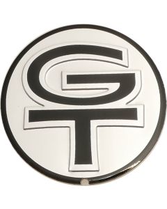Grille Emblem Insert - GT - Chrome Trimmed Black Letters OnA Silver Background - Torino