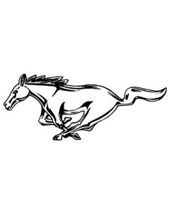 12" Silver Running Horse Decal, Left