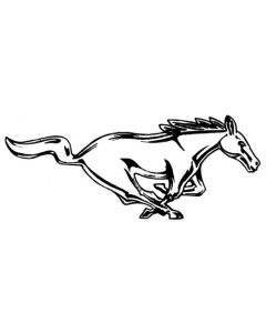 12" Silver Running Horse Decal, Right