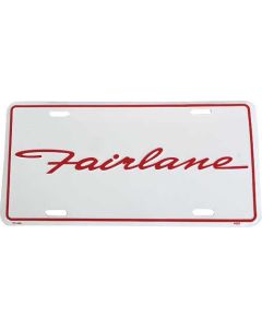 Logo License Plate / White  With Red' Fairlane