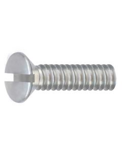 Oval Head Machine Screw - Slotted - 1/4-20 X 1 - Stainless Steel