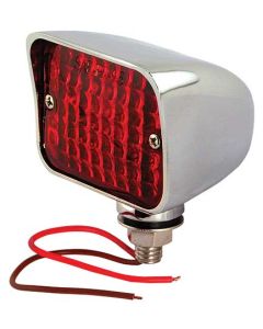 Utility Light - 12 Volt - Chrome Light With Red Lens - 2-1/2
