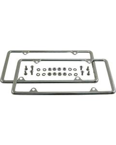 License Plate Frames - Stainless Steel With Stainless SteelHardware - Fits Modern Sized Plates