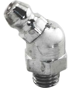 Model A Ford Grease Fitting - Chrome Plated - 1/4-28 - 45 Degree - Modern Style