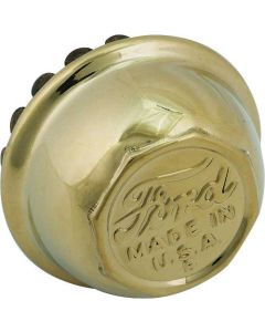 Model T Ford Wire Wheel Hub Cap - Brass - Ford Script