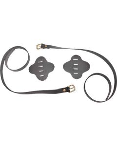 Model T Ford Top Saddle Pads & Straps - Black Leather - Brass Plated Buckles