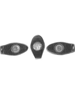 Model T Ford Pedal Pad Set - 3 Pieces - Rubber - Lettered -For Later Wider Pedals