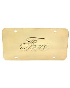 License Plate - Modern Sized Brass Plate - Ford Script