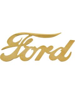 Ford Script Emblem - Die Cut Brass - 3-5/8 High X 7-7/8 Long