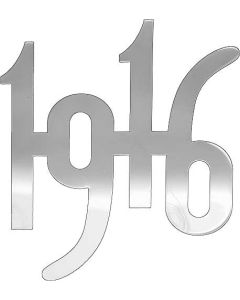 Model T Ford Radiator Year Script - 2 High - Chrome-Plated Brass - 1916