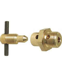 Model T Ford Carburetor Drain Valve & Plug Set - Brass - For Holley NH