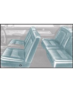 Full Set/ Front Buckets & Rear Bench/ Silver Blue