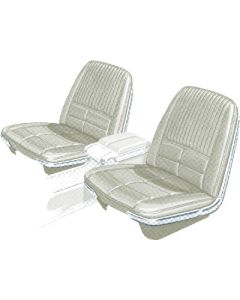 1966 Ford Thunderbird Front Bucket Seat Covers, Vinyl, White #43, Trim Code G1-G9 Or P1-P9, Without Reclining Passenger Seat