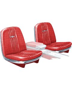 1964-1965 Ford Thunderbird Front Bucket Seat Covers, Vinyl, Red #8, Trim Codes 25 &55 & 55A & 55B, Without Reclining Passenger Seat