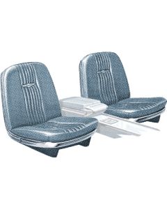 1964-1965 Ford Thunderbird Front Bucket Seat Covers, Vinyl, Light Blue #24, Trim Codes 22 & 52 & 52A, Without Reclining Passenger Seat