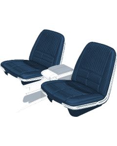 1966 Ford Thunderbird Front Bucket Seat Covers, Vinyl, Dark Blue #50, Trim Code 22, Without Reclining Passenger Seat