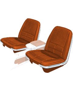 1966 Ford Thunderbird Front Bucket Seat Covers, Vinyl, Medium Emberglo (Rust) #28, Trim Code 24, Without Reclining Passenger Seat