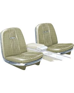1965 Ford Thunderbird Front Bucket Seat Covers, Vinyl, Light Beige (Silver Gold) #40, Trim Code 24, Without Reclining Passenger Seat