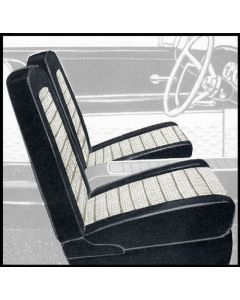 1958-1959 Ford Thunderbird Front Bucket Seat Covers, Vinyl, Black #1 & White #2, Trim Code XH or 8X