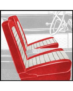 1958-1959 Ford Thunderbird Front Bucket Seat Covers, Vinyl, Red #8 & White #2, Trim Code XG or 9X